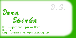 dora spirka business card